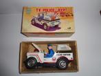 Oude blikken Junior Toys T.V. Police Jeep met Doos, Japan, Verzamelen, Ophalen of Verzenden, Zo goed als nieuw