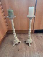 2 gietijzeren kandelaars 52 cm hoog, Huis en Inrichting, Ophalen, Gebruikt, 50 tot 75 cm, Metaal