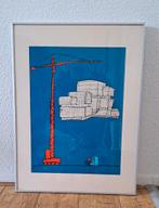 Lithografie Len Munnik - IBM-gebouw, Antiek en Kunst, Ophalen of Verzenden