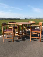 Set 4 stoelen 3235 tafel 6288 Borge Mogensen Fredericia, Huis en Inrichting, Stoelen, Ophalen, Bruin, Leer, Nvt