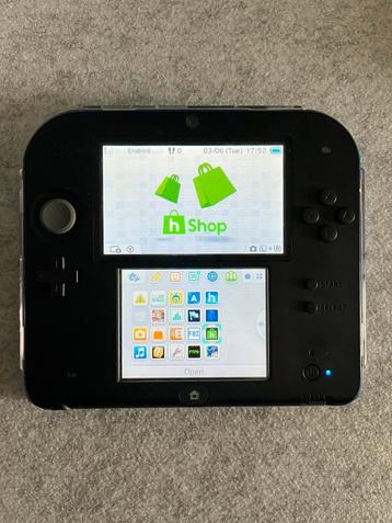 Homebrew nintendo 2ds blauw/zwart beschikbaar voor biedingen