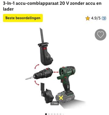 Nieuw Parkside 3-in-1 accu-combiapparaat 20V zonder acculade beschikbaar voor biedingen