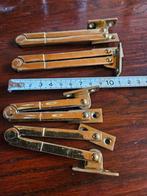 4 antiek koperen scharnieren, Doe-het-zelf en Verbouw, Ophalen of Verzenden, Zo goed als nieuw, Koper of Messing, Scharnier