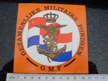 sticker GMF gezamelijke militaire fondsen logo embleem leger beschikbaar voor biedingen