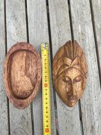 Houten Opbergbakje met Houtsnijwerk Masker, Ophalen of Verzenden