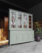Mosgroene Buffetkast | Schoolkast Teak | Servies #1437, 200 cm of meer, 150 tot 200 cm, Ophalen of Verzenden, Teakhout