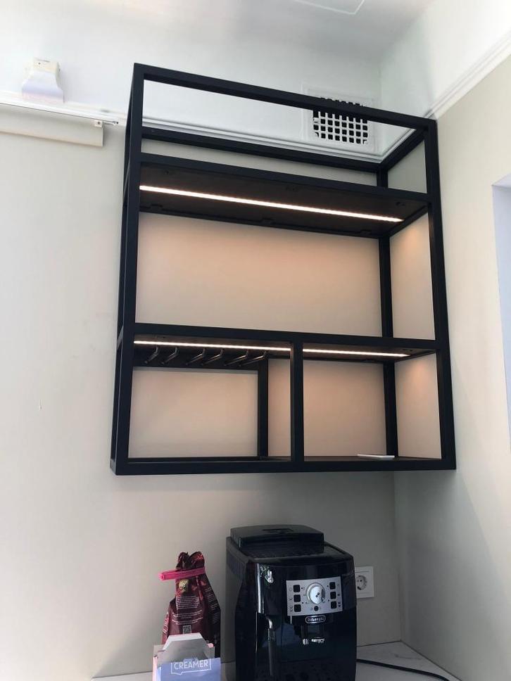 Stalen keukenrek/wandrek (maatwerk), Huis en Inrichting, Keuken | Keukenelementen, Nieuw, 100 tot 150 cm, 150 tot 200 cm, 25 tot 50 cm