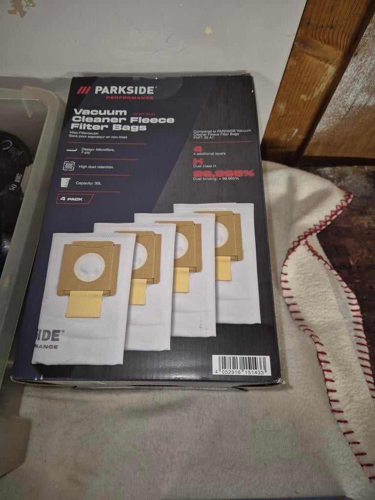 Parkside Stofzuigerzakken - Nieuw in verpakking, Ophalen of Verzenden, Nieuw, Waterstofzuiger