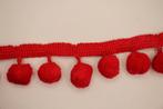 Pom pom balletjesband - Rood #4040, Ophalen of Verzenden, Nieuw, Lint, Band of Elastiek
