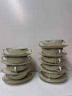 9 antieke art deco soepkommen servies  royal ivory bohemia, Ophalen of Verzenden