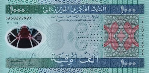Mauritanië bankbiljet 1000 Ouguiya 2014 Polymeer, Pick 19, Postzegels en Munten, Bankbiljetten | Afrika, Los biljet, Overige landen