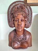 FRAAI! Buste Balinese Djanger danseres/ jaren '50, Antiek en Kunst, Kunst | Beelden en Houtsnijwerken, Ophalen of Verzenden