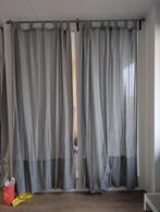LENDA Gordijnen - 2 paar (4 stuks) - Donkergrijs 140x300 cm, Ophalen, 100 tot 150 cm, 200 cm of meer, Zo goed als nieuw