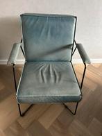 Fauteuil blauw industrieel, Ophalen, Zo goed als nieuw, Industrieel, 50 tot 75 cm