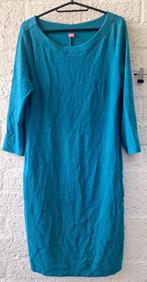 Kyra & Ko turquoise jurk met 3/4 mouwen – maat M, Ophalen of Verzenden, Maat 38/40 (M), Blauw, Knielengte