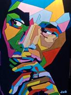 Handgeschilderd portret Bob Marley, Antiek en Kunst, Kunst | Schilderijen | Modern, Ophalen of Verzenden