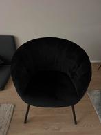 Zwarte velvet fauteuil, Huis en Inrichting, Fauteuils, Ophalen, Zo goed als nieuw, 75 tot 100 cm, 50 tot 75 cm