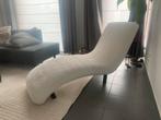 Lig stoel fauteuil chaise longue teddy wit, Ophalen, Eenpersoons, Zo goed als nieuw, Metaal