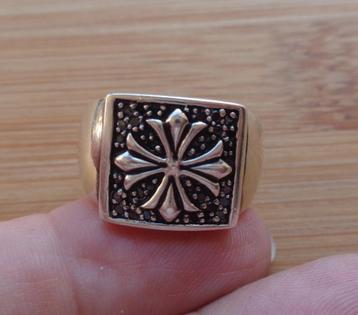 zilveren heren ring met zwarte steentjes [370] beschikbaar voor biedingen