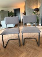 Grijze eetkamerstoelen - set van twee, Huis en Inrichting, Stoelen, Ophalen, Twee, Zo goed als nieuw, Metaal