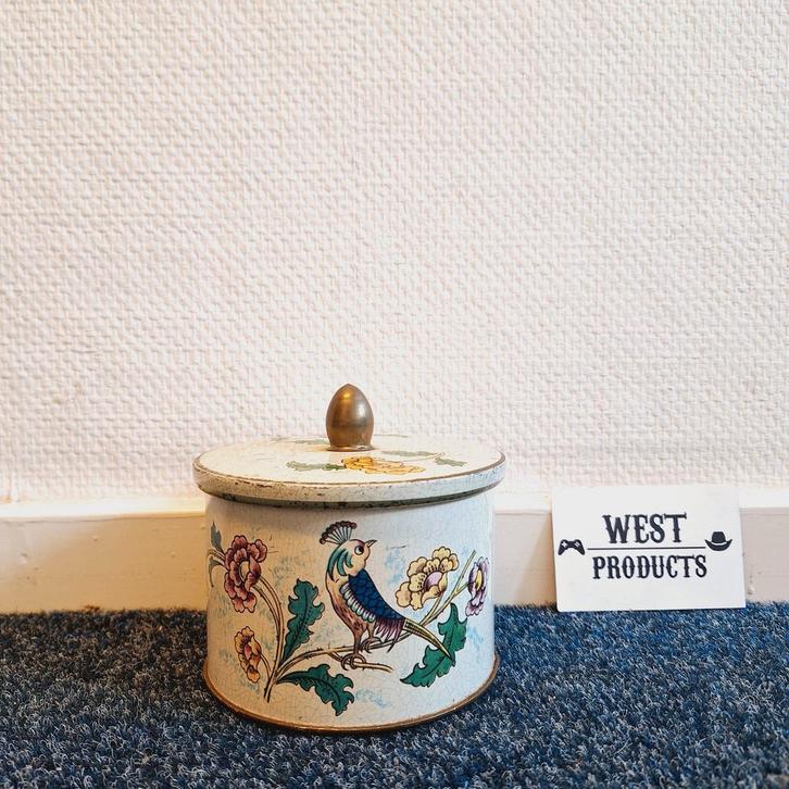 Vintage Cote D'Or Blik met Bloemen & Vogels, Verzamelen, Blikken, Gebruikt, Overige, Overige merken, Ophalen of Verzenden