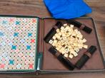 Scrabble de luxe vintage skai reisversie, Ophalen of Verzenden, Minder dan 500 stukjes, Zo goed als nieuw, Overige typen