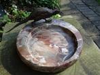 Grote marmeren vide poche met vogel, of als drinkbad in tuin, Ophalen of Verzenden