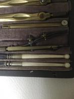 Antieke Passer Set in etui van roggehuid, Ophalen of Verzenden