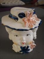Lady head spaarpot van biscuit porselein, Verzamelen, Spaarpotten, Ophalen of Verzenden, Zo goed als nieuw, Steen, Aardewerk of Keramiek