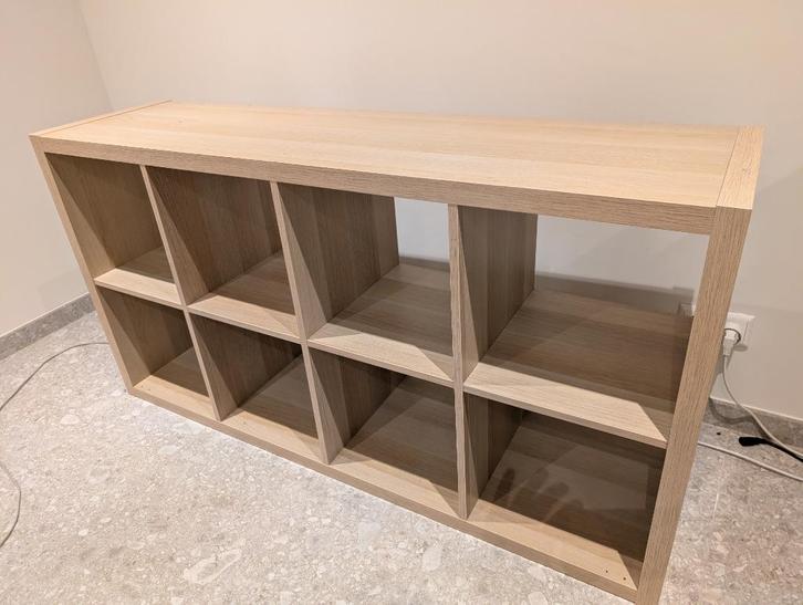 Open kast, KALLAX wit gelazuurd eikeneffect, 77x147 cm IKEA, Huis en Inrichting, Kasten | Wandmeubels, Zo goed als nieuw, Minder dan 100 cm
