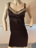 John richmond bruin jurkje met aparte banden maat it 42, Maat 38/40 (M), Zwart, Nieuw, Cocktailjurk