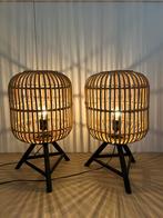 Landelijk Bamboe Tafellamp - 2 stuks - Incl. Lamp, Ophalen, Gebruikt, 50 tot 75 cm, Landelijk