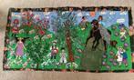 Dik geweven wandkleed, tafelkleed; 145 x 75 cm; mensen bloem, Antiek en Kunst, Antiek | Kleden en Textiel, Ophalen of Verzenden