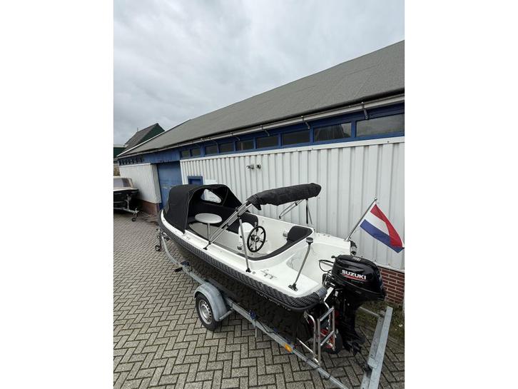 Prachtige WSR 475 sloep full option 20pk, Watersport en Boten, Sloepen, Gebruikt, 10 tot 30 pk, 3 tot 6 meter, Buitenboordmotor