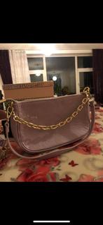 Borse in pelle handtas, Sieraden, Tassen en Uiterlijk, Tassen | Damestassen, Verzenden, Zo goed als nieuw, Paars, Handtas