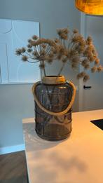 Leuke grote vaas met kunst bereklauw takken, Huis en Inrichting, Woonaccessoires | Vazen, Ophalen, Overige kleuren, Glas, Minder dan 50 cm