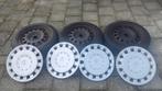 Winterbanden (3st) Mini R50/R53 met stalen velg + wieldoppen, Ophalen, Gebruikt