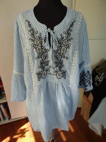 wit met blauwe streep blouse tuniek van Norah mt 44 beschikbaar voor biedingen