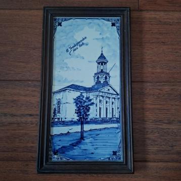Delfts blauw tegelduo 30x15 cm Herv. Kerk St. Jacobiparochie beschikbaar voor biedingen