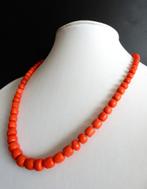 collier bloedkoralen met goud, Ophalen of Verzenden, Goud, Ketting, Met edelsteen