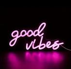 Neon LED verlichting 'Good vibes' roze op plexiglas, Ophalen of Verzenden, Nieuw