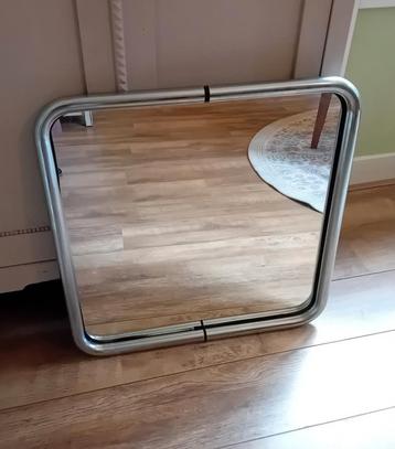 Art deco vintage vierkante buizenspiegel beschikbaar voor biedingen