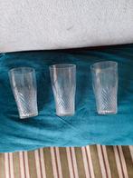 Antiek kristallen glazen,  ruit/waaier slijpsel, Antiek en Kunst, Ophalen of Verzenden