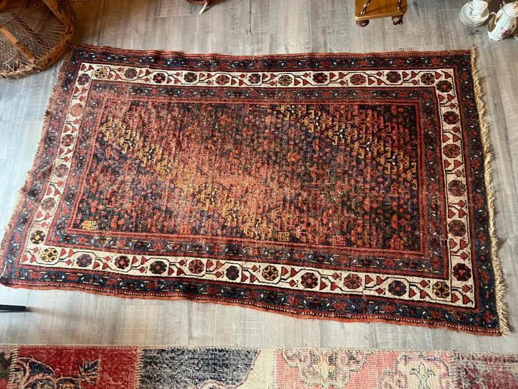 Vintage antiek vloerkleed perzisch tapijt Feraghan kelim, Antiek en Kunst, Antiek | Kleden en Textiel, Ophalen of Verzenden