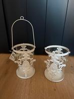 Lantaarn (2x), Huis en Inrichting, Woonaccessoires | Kandelaars en Kaarsen, Wit, Ophalen of Verzenden, Zo goed als nieuw, Metaal