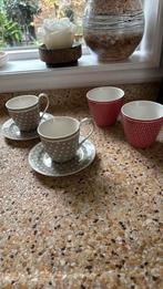 GreenGate twee kopjes en twee latte mokken nieuw, Ophalen of Verzenden, Nieuw, Overige stijlen, Kop(pen) en/of Schotel(s)