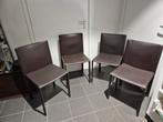 4 leren stoelen zadelleer Italiaans bruin MINOTTI, Huis en Inrichting, Stoelen, Ophalen, Gebruikt, Bruin, 2j.brabant@gmail.com