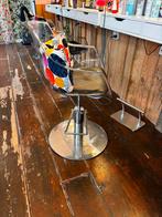 Retro moderne Kapsalon stoelen met voetpomp doorzichtig, Huis en Inrichting, Stoelen, Drie, Kunststof, Gebruikt, Retro modern doorzichtig