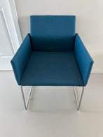 Blauwe Stoel met Metalen Frame, Huis en Inrichting, Stoelen, Ophalen, Gebruikt, Blauw, Metaal
