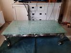 Salontafel modern Barok met glazen top, Ophalen, Gebruikt, 100 tot 150 cm, Modern Barok Glas op Houten onderstel